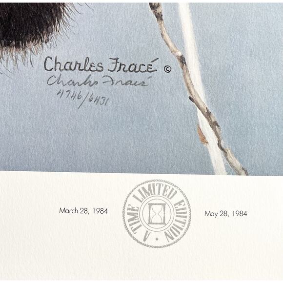 1984 Charles Fracé “Bandit, Raccoon” Large Signed Lithograph Print 30”X22” w/COA - Picture 7 of 11